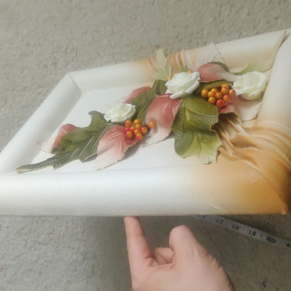 Vintage Leather Floral Wall Art Handmade 3D Flower Design Frame Art - Picture 8 of 8